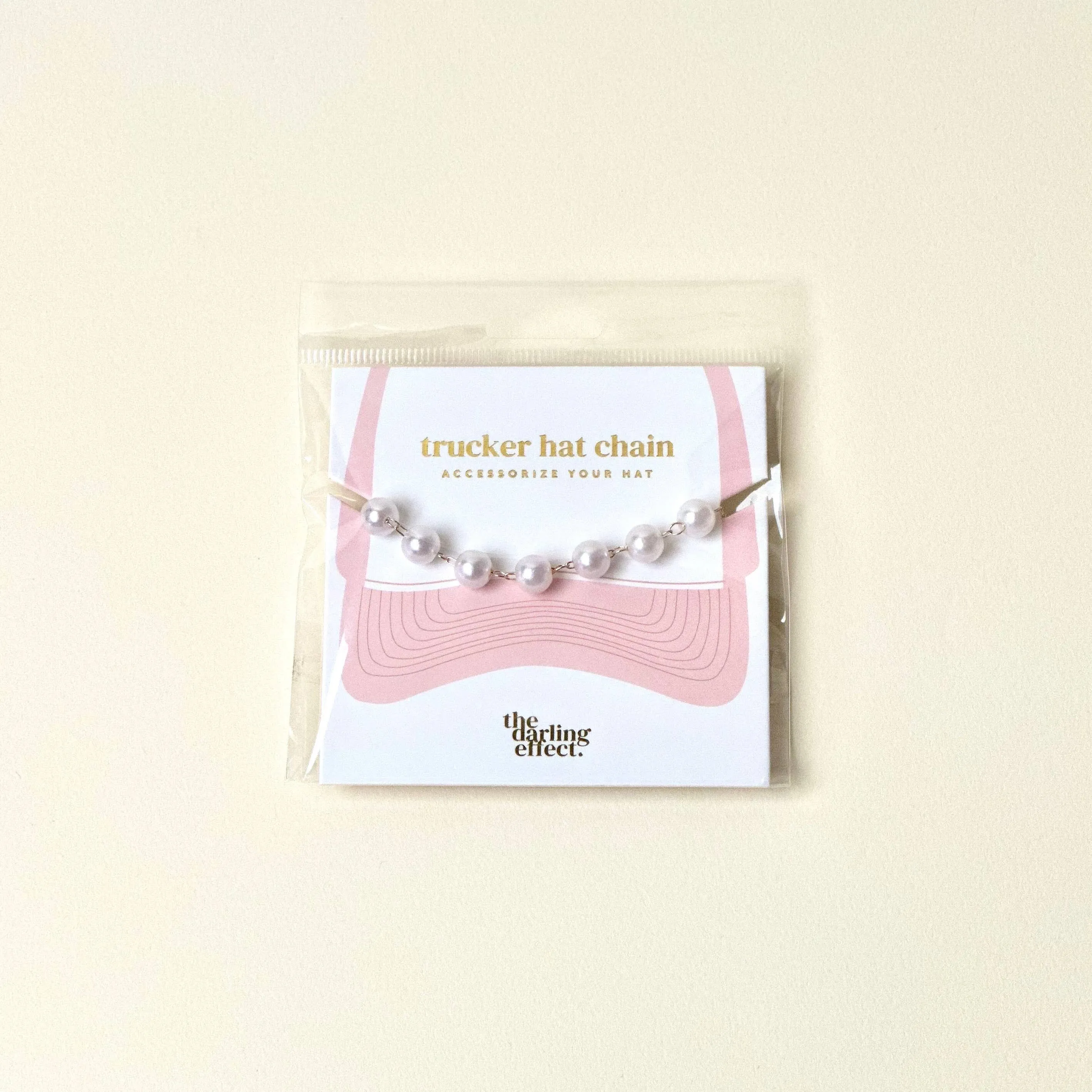 Trucker Hat Chain-Dainty Pearl-Gold