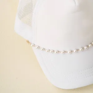 Trucker Hat Chain-Dainty Pearl-Gold