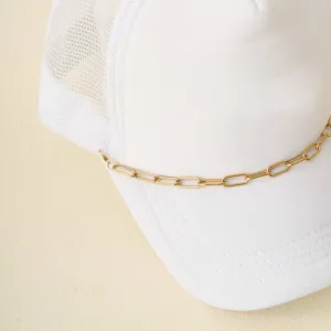 Trucker Hat Chain-Paperclip Chain-Gold