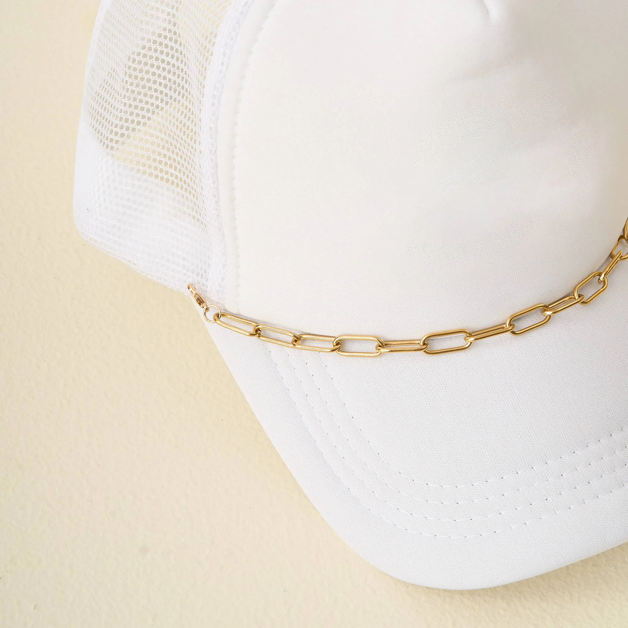 Trucker Hat Chain-Paperclip Chain-Gold