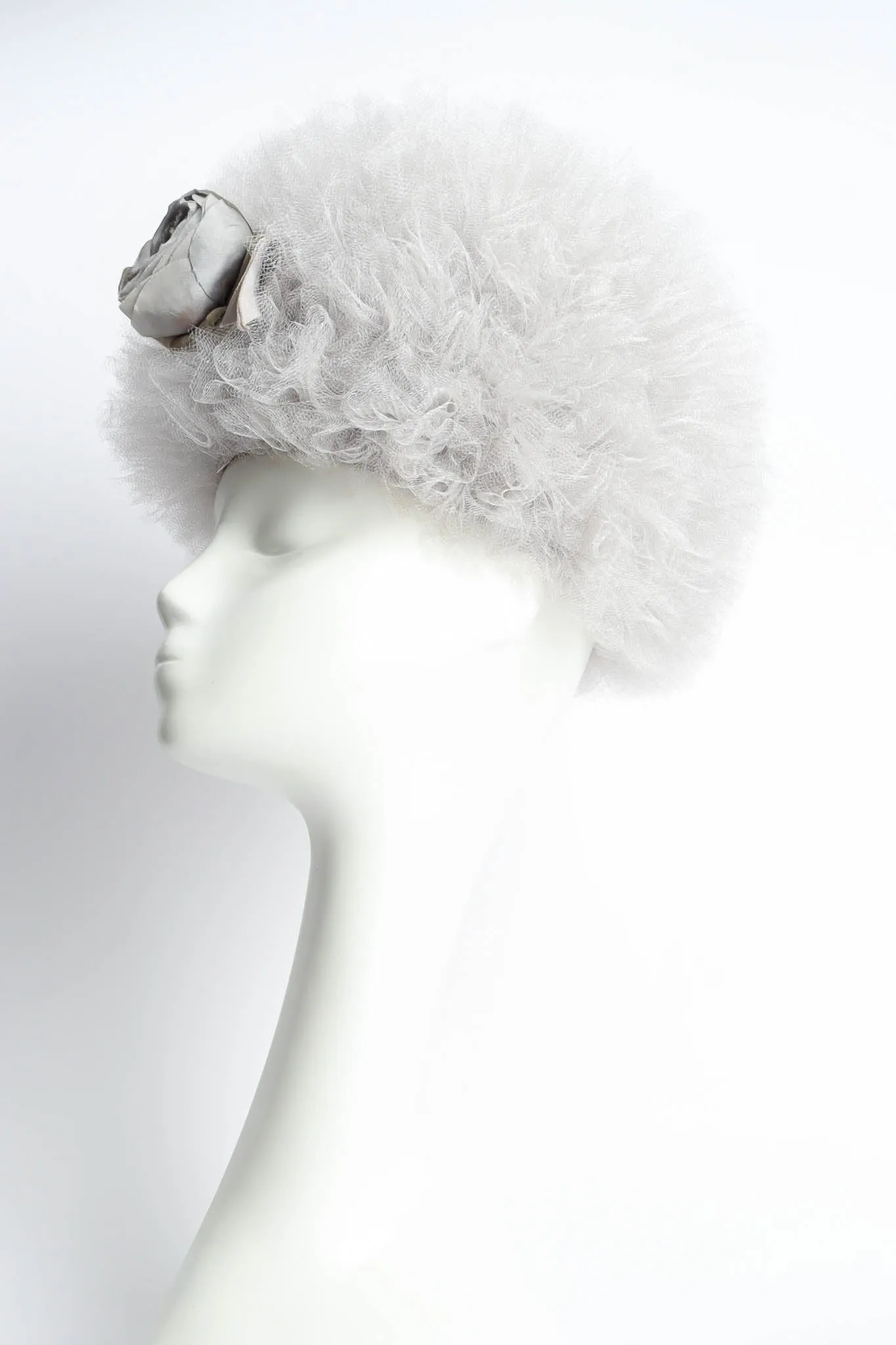 Tulle Flower Pillbox Hat