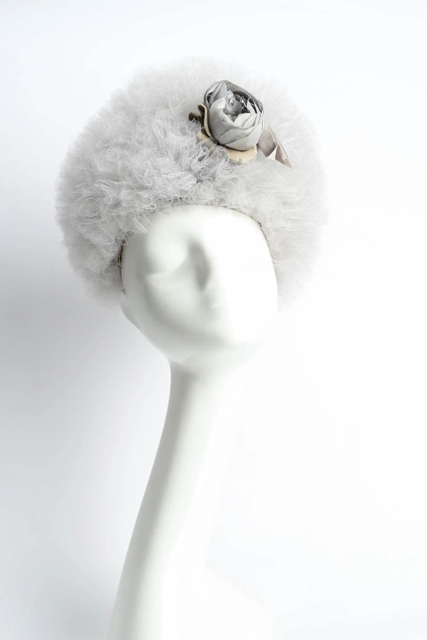 Tulle Flower Pillbox Hat