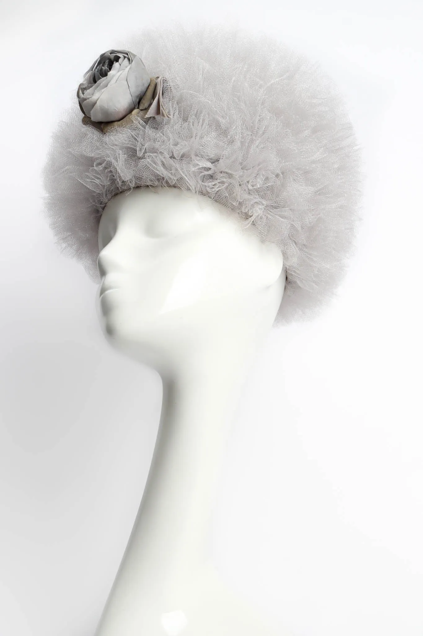 Tulle Flower Pillbox Hat