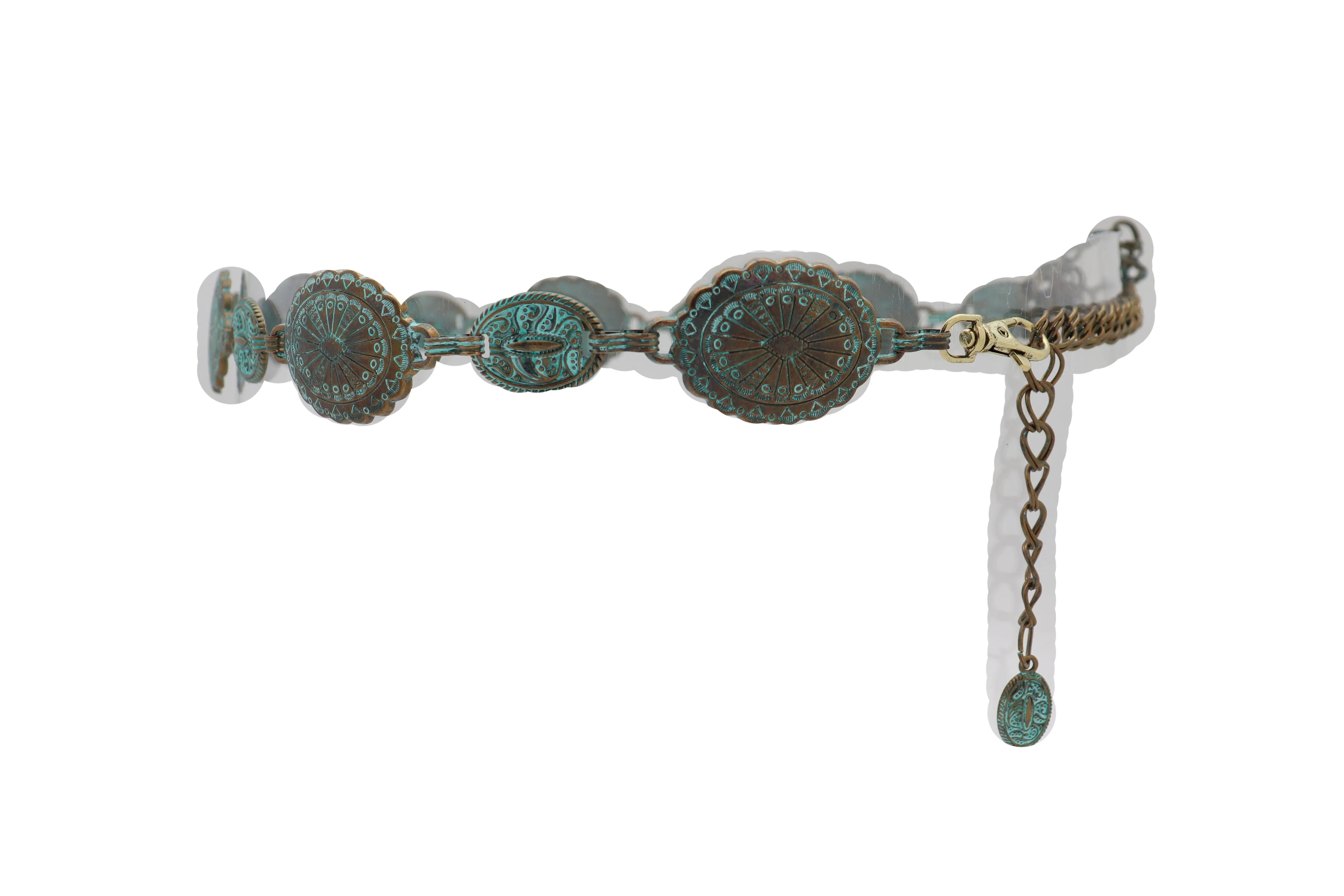 Turquoise Bohemian Antique Metal Chain Belt
