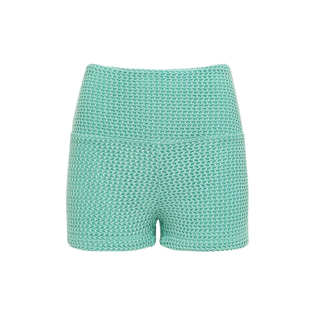 Turquoise Crochet Micro Bike Short
