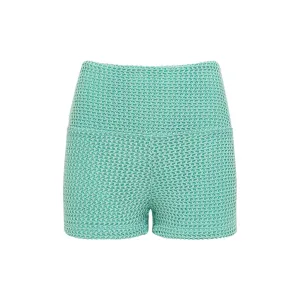 Turquoise Crochet Micro Bike Short