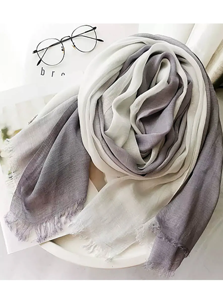 Two Tone Color Scarf in Grey/White