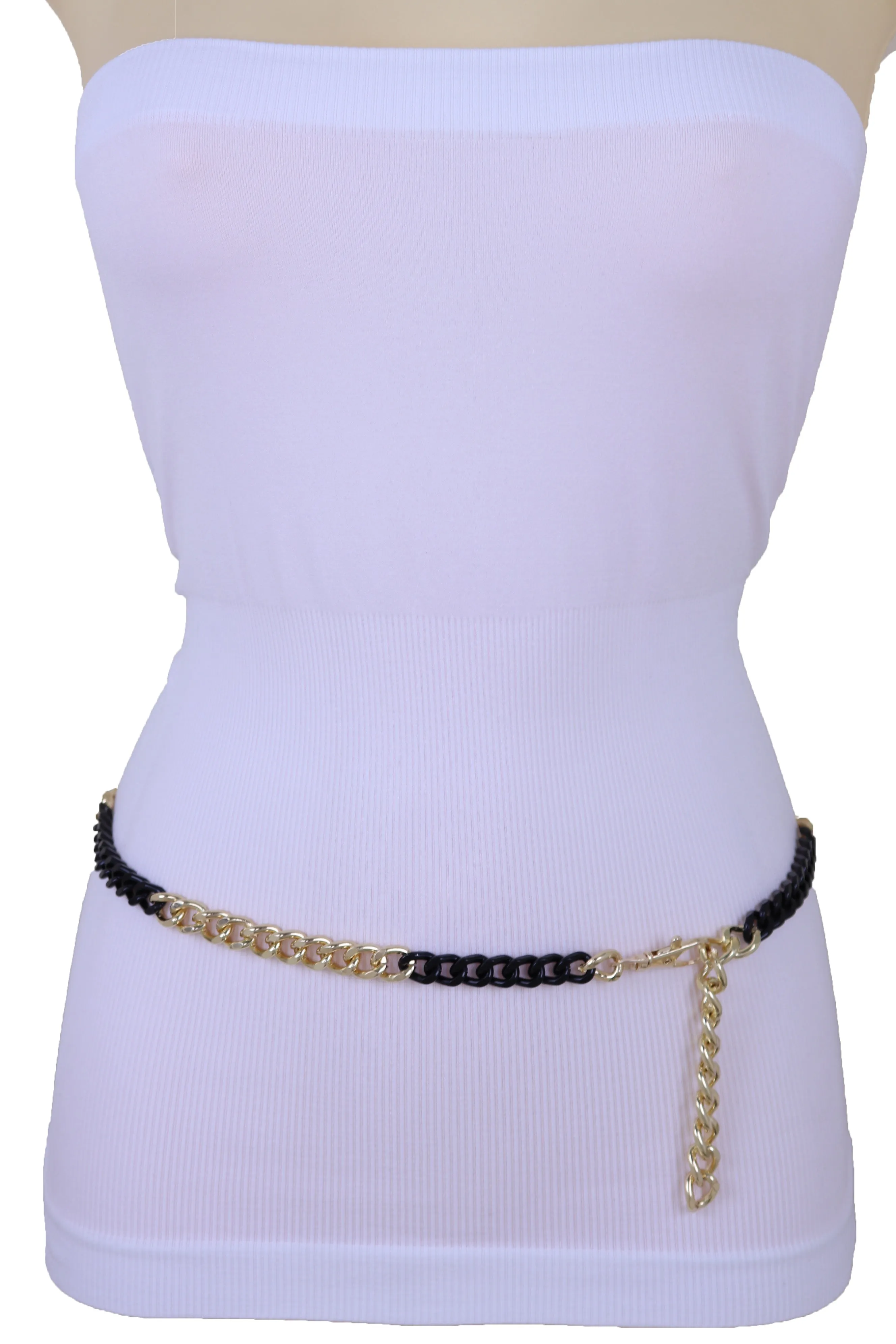 Two-Toned Skinny Metal Chain Link Belt