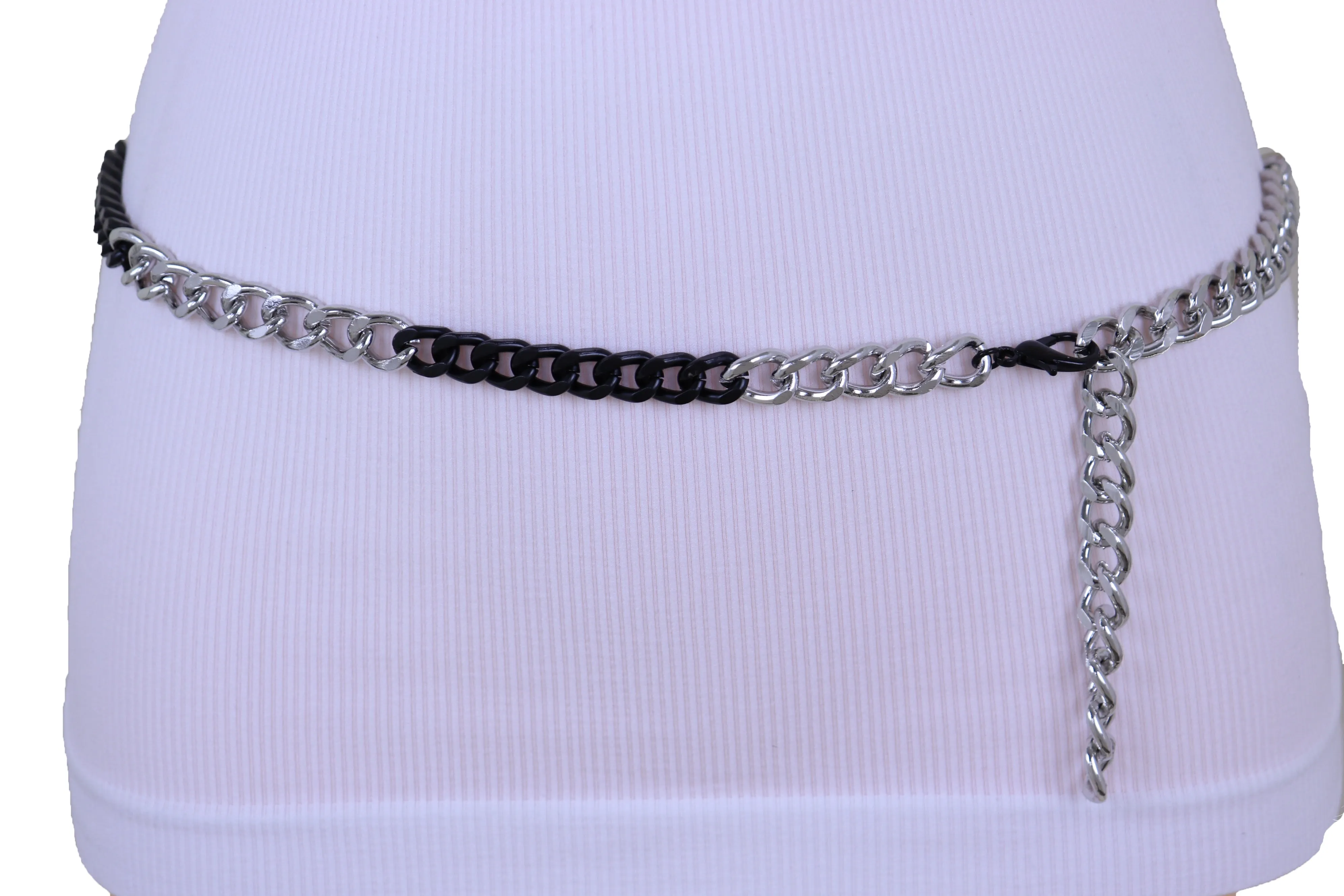 Two-Toned Skinny Metal Chain Link Belt