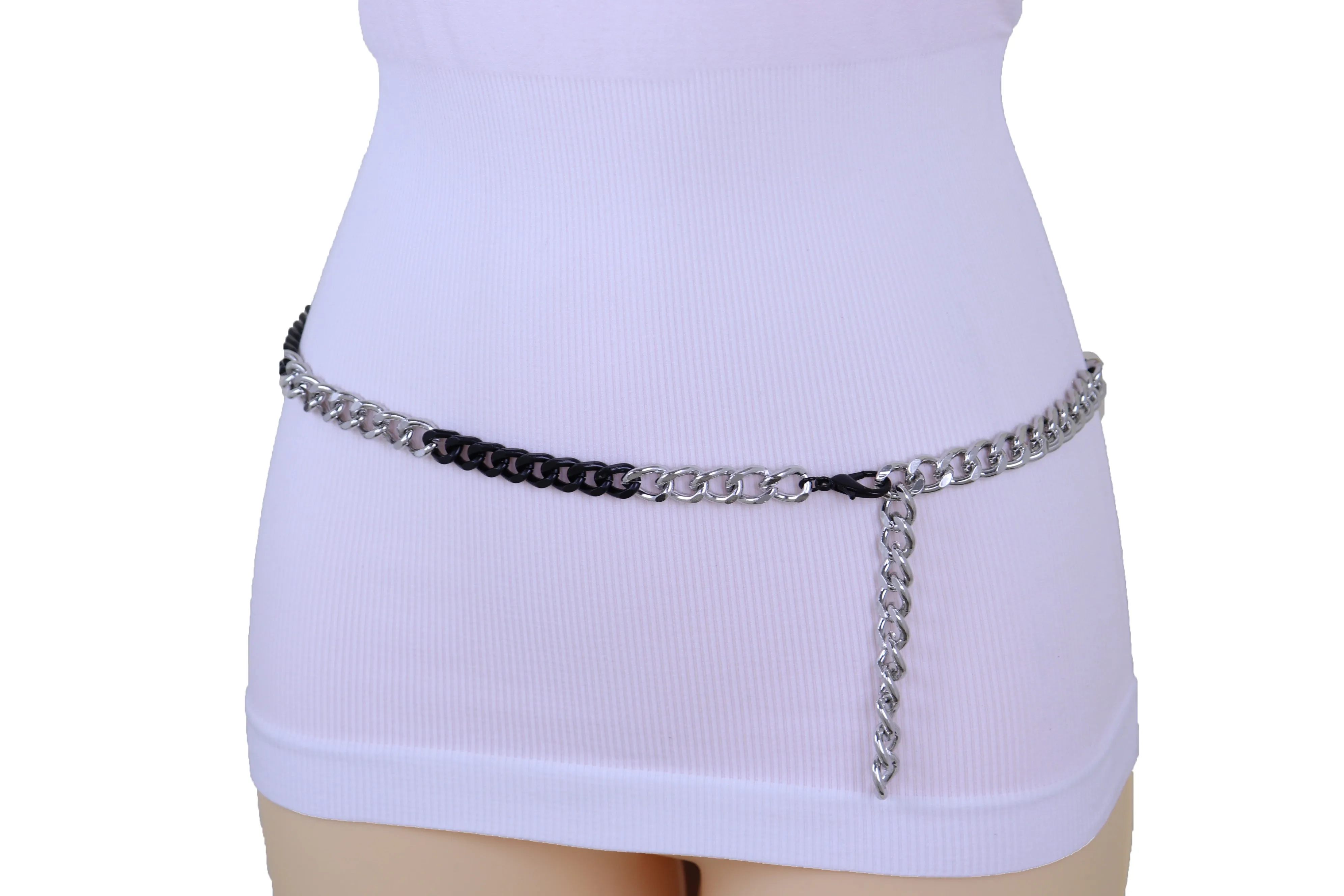 Two-Toned Skinny Metal Chain Link Belt