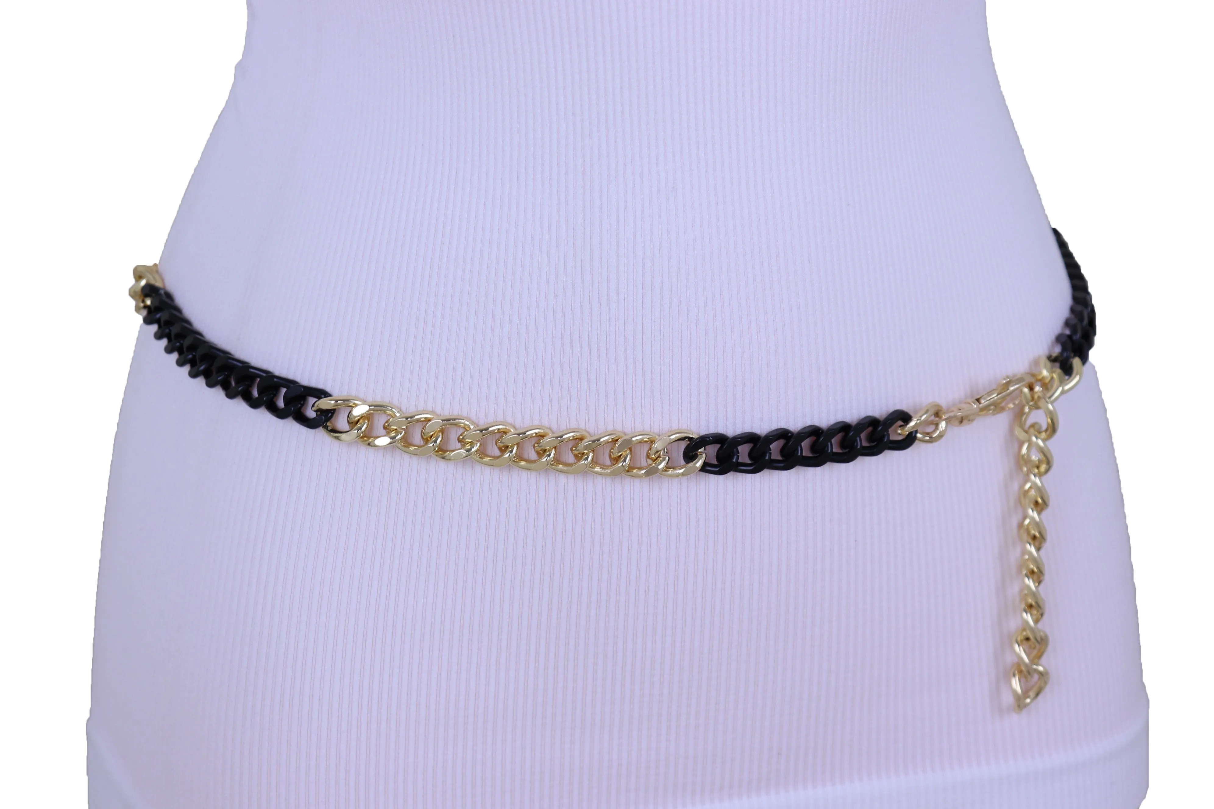 Two-Toned Skinny Metal Chain Link Belt