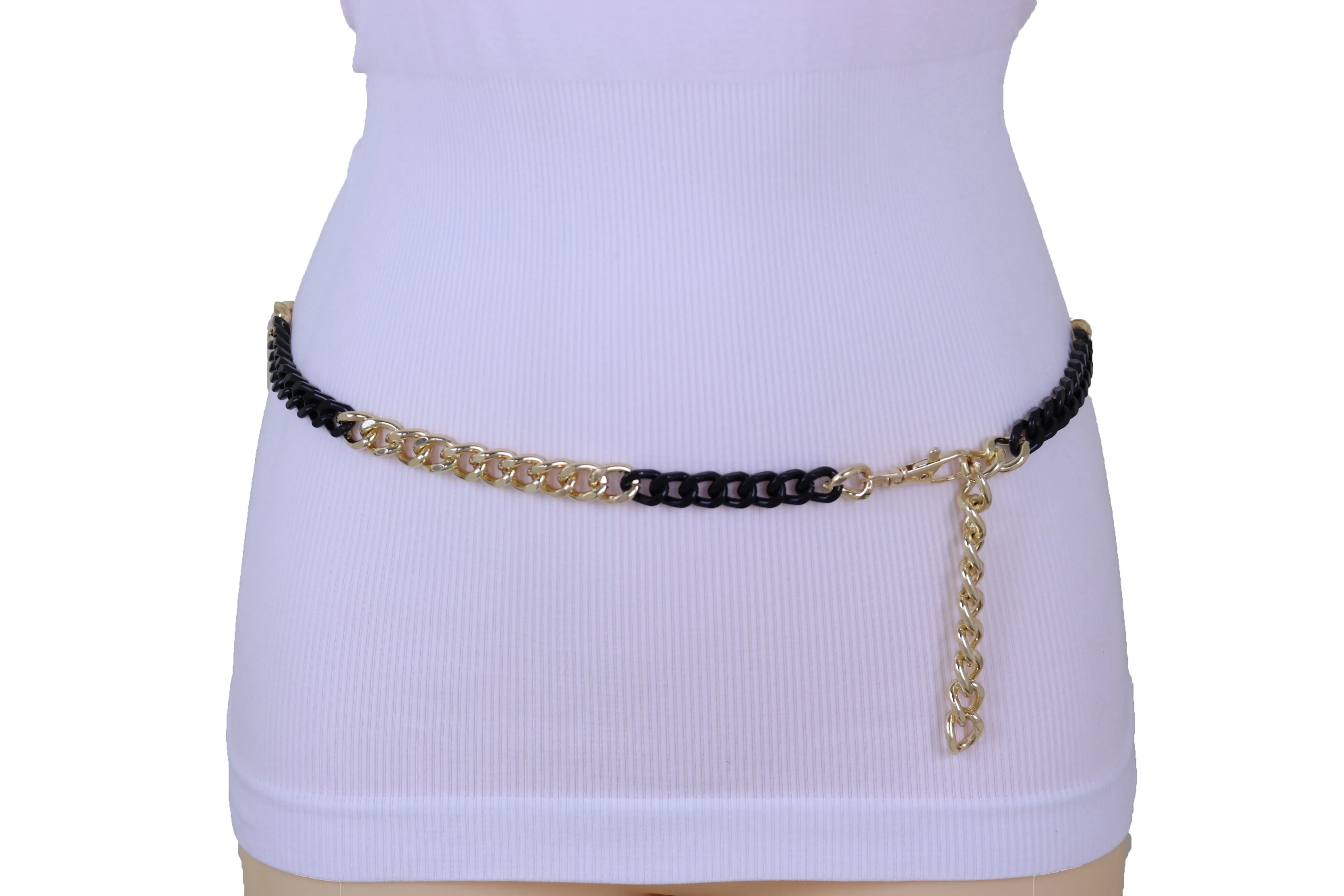 Two-Toned Skinny Metal Chain Link Belt