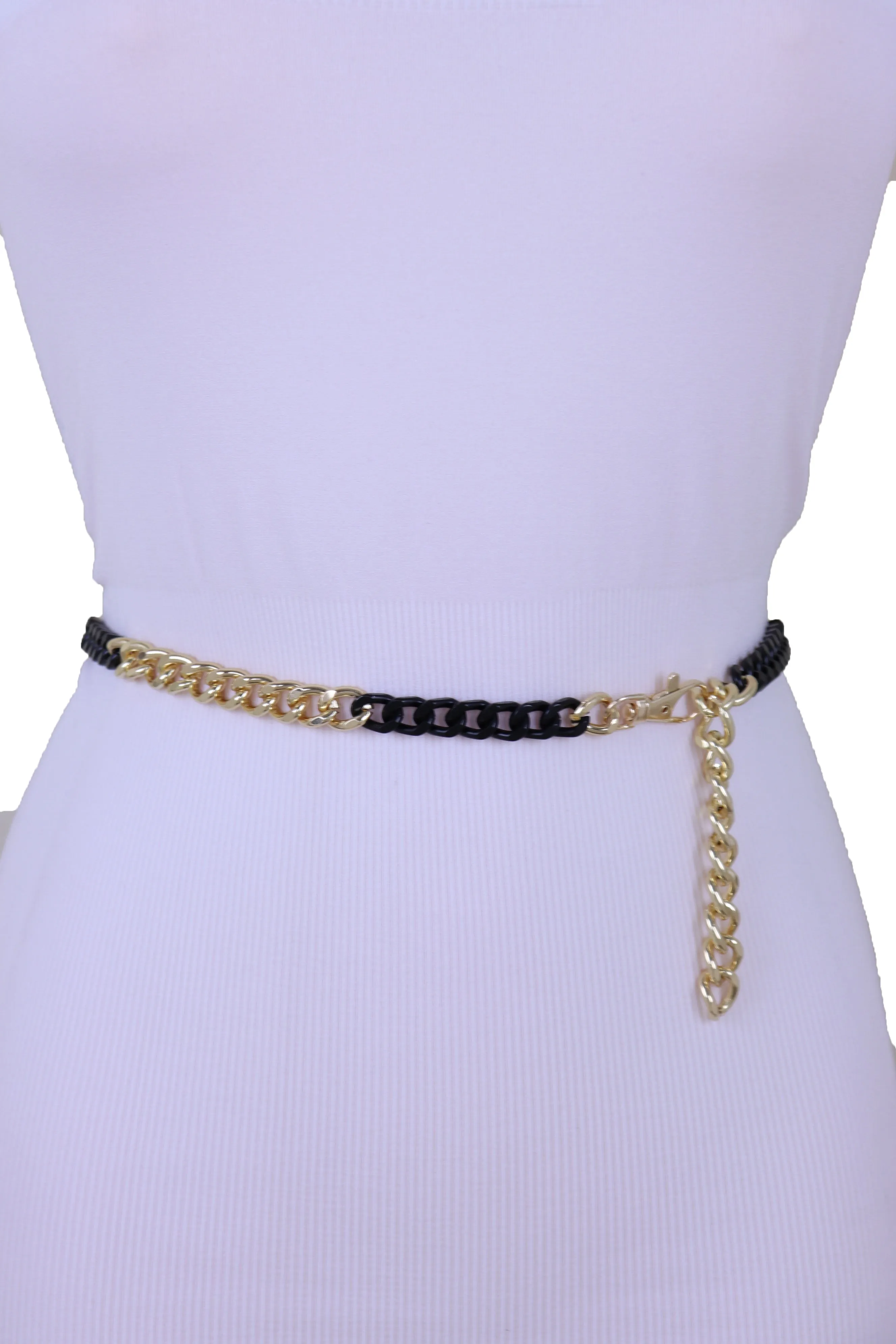 Two-Toned Skinny Metal Chain Link Belt