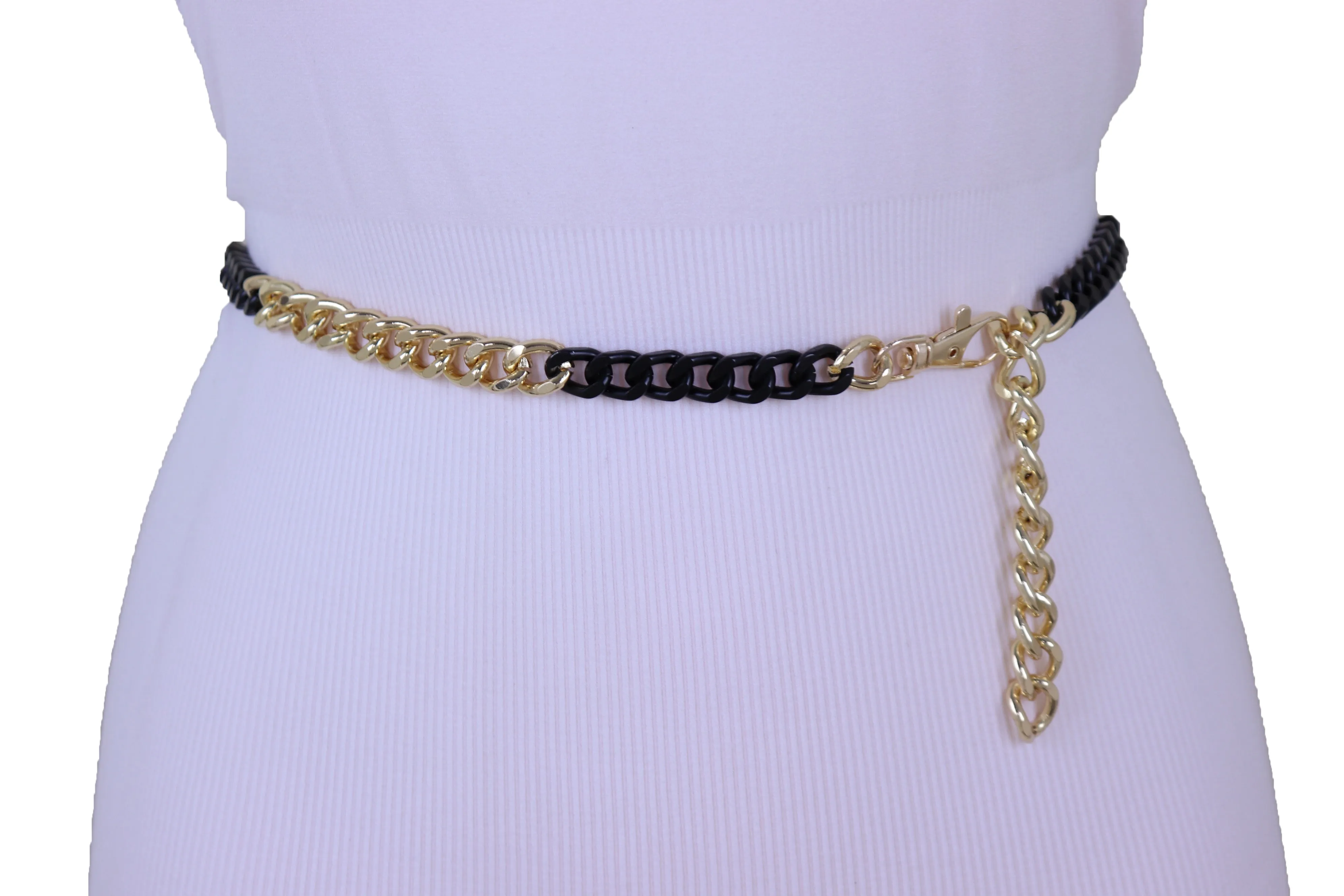 Two-Toned Skinny Metal Chain Link Belt