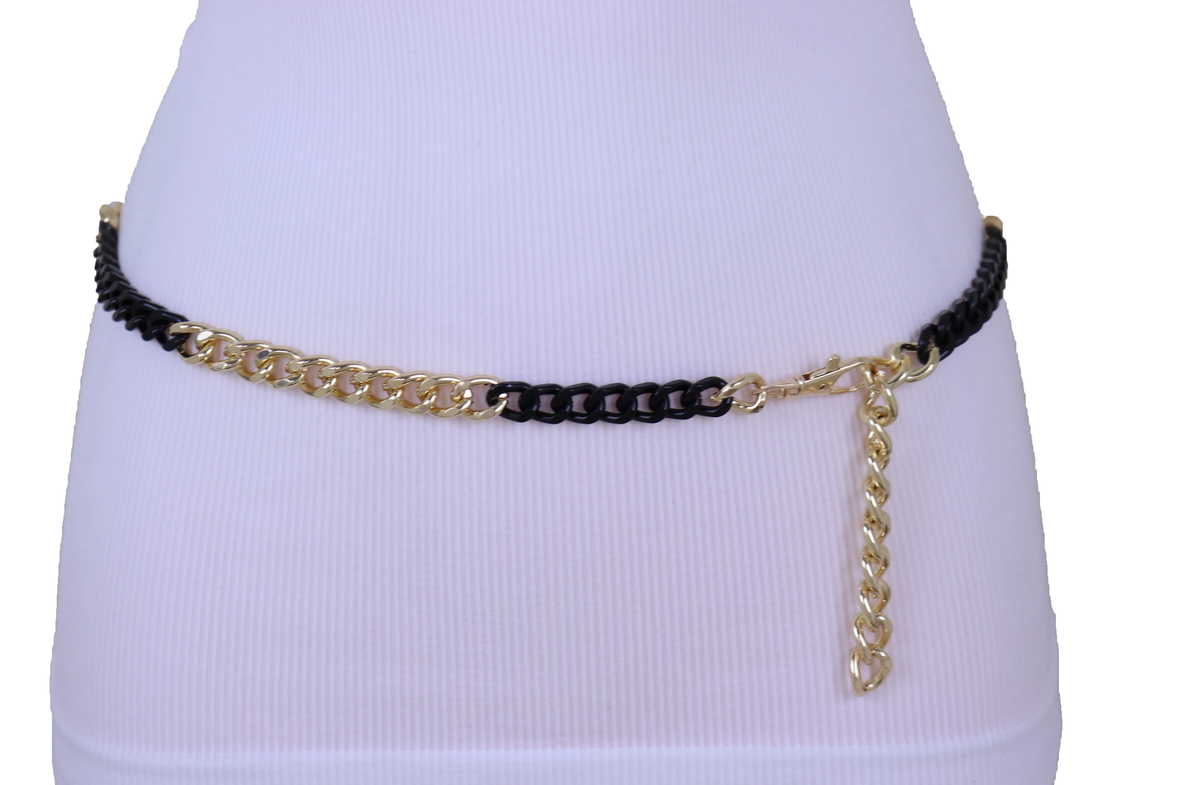 Two-Toned Skinny Metal Chain Link Belt