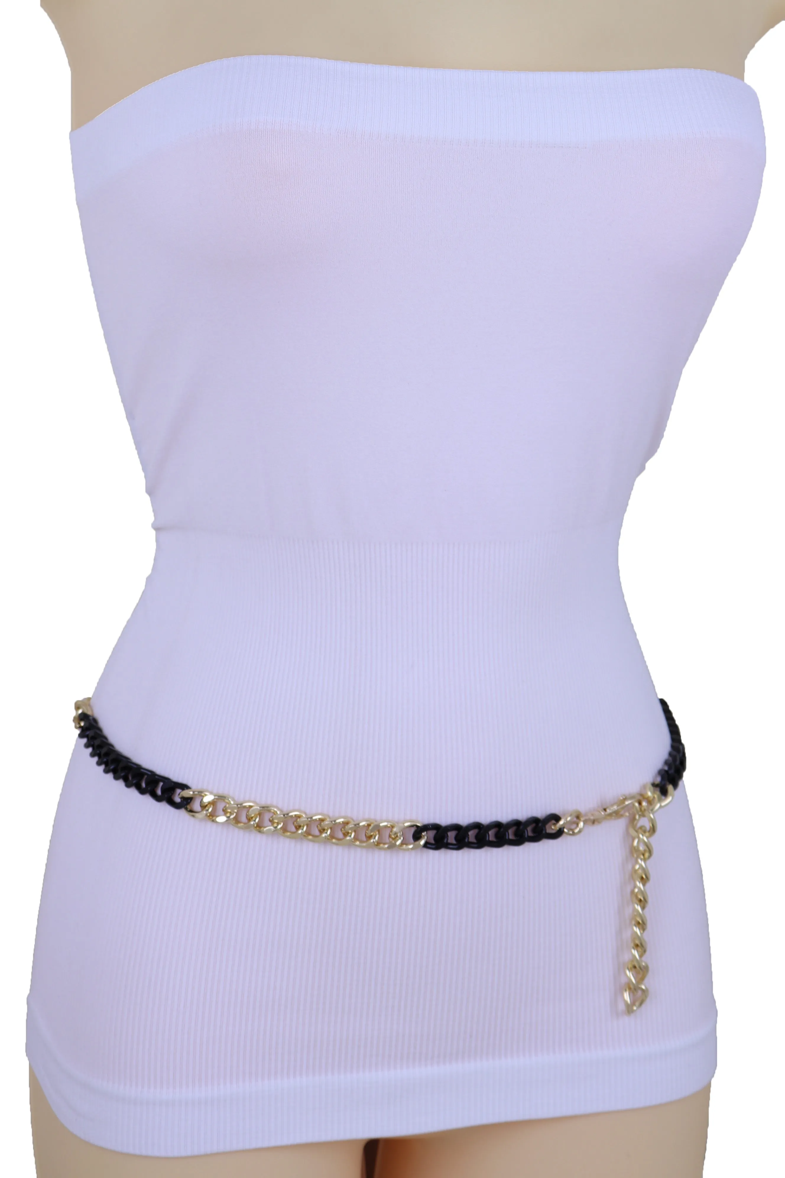 Two-Toned Skinny Metal Chain Link Belt