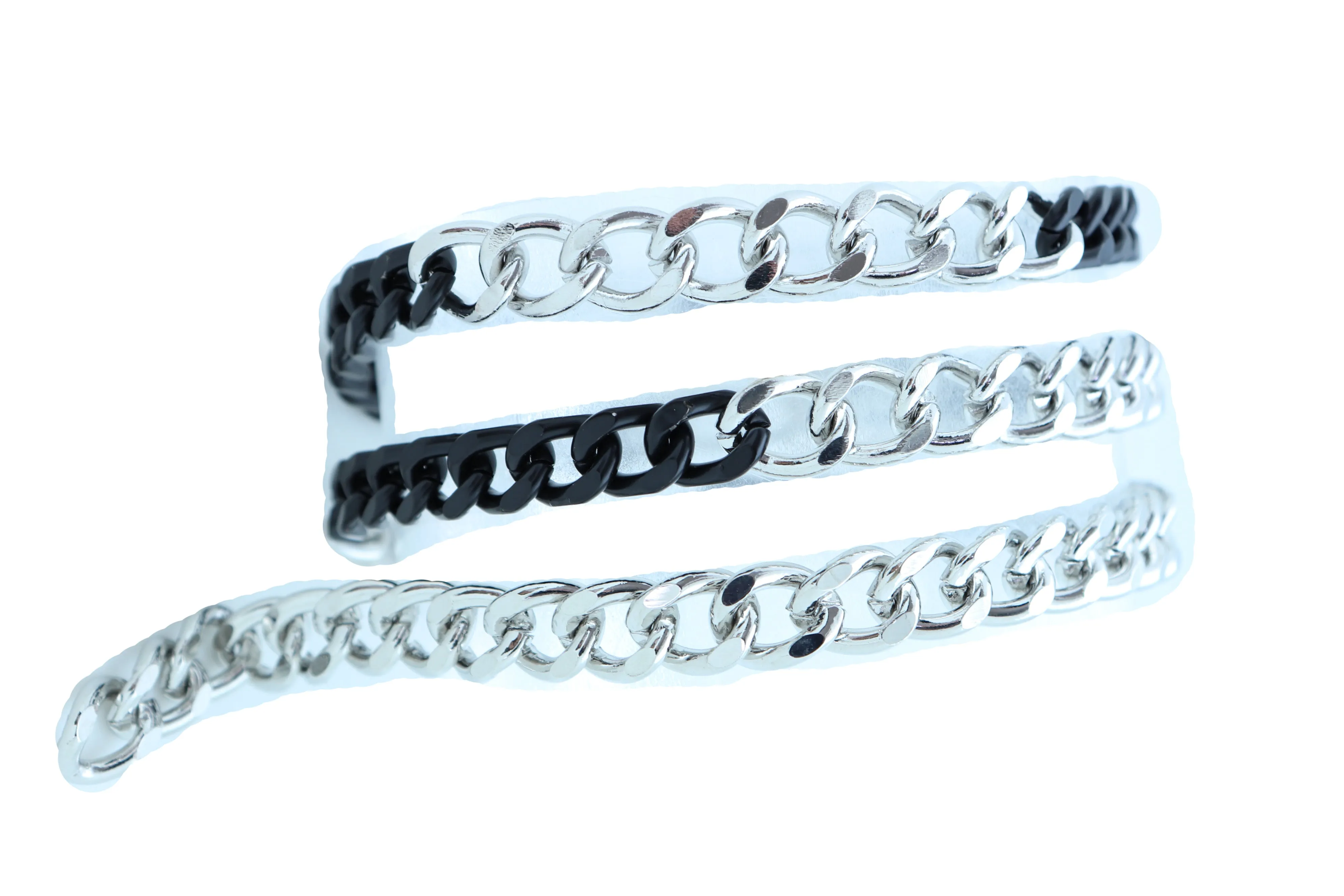 Two-Toned Skinny Metal Chain Link Belt