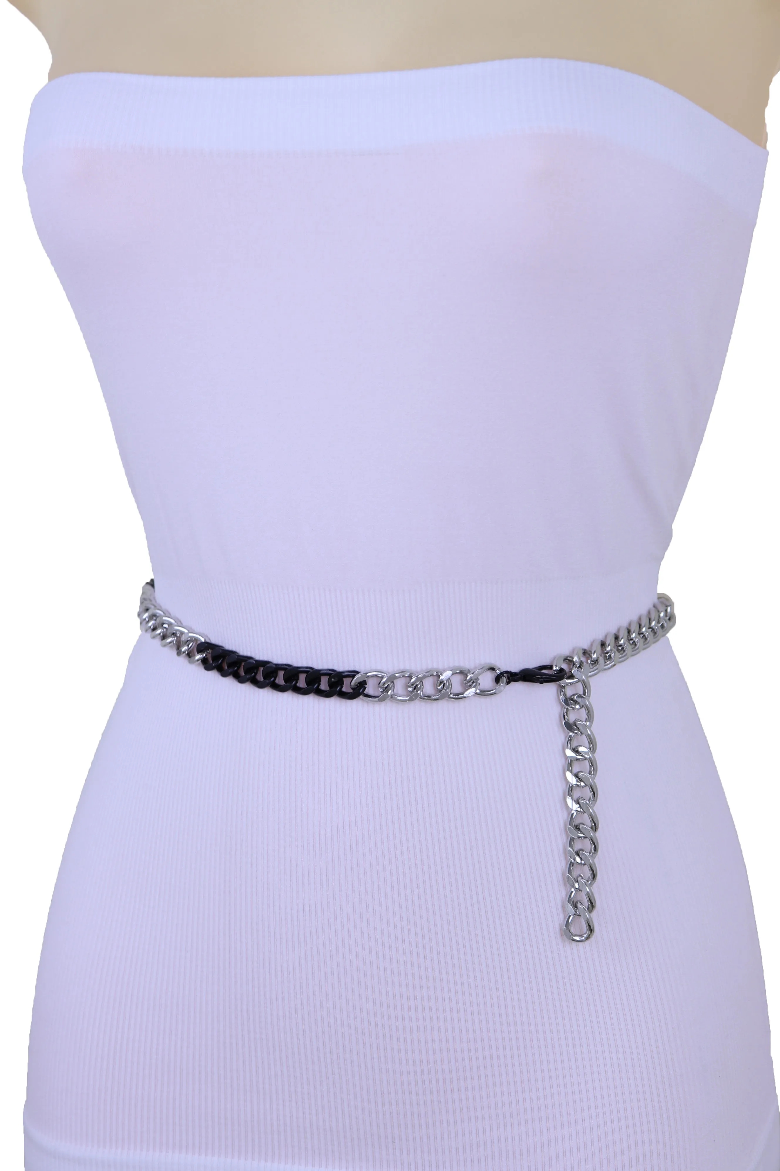 Two-Toned Skinny Metal Chain Link Belt