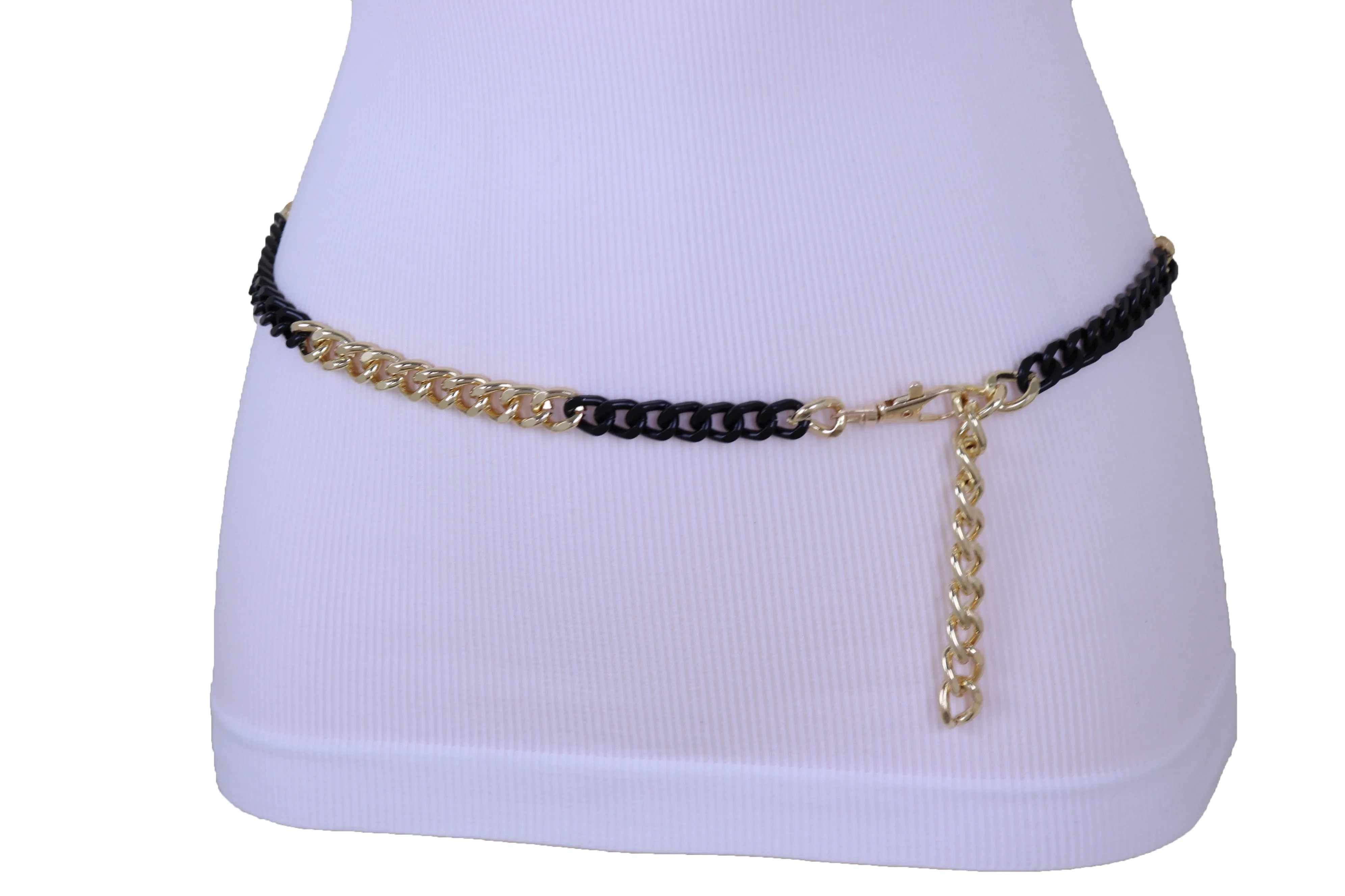 Two-Toned Skinny Metal Chain Link Belt