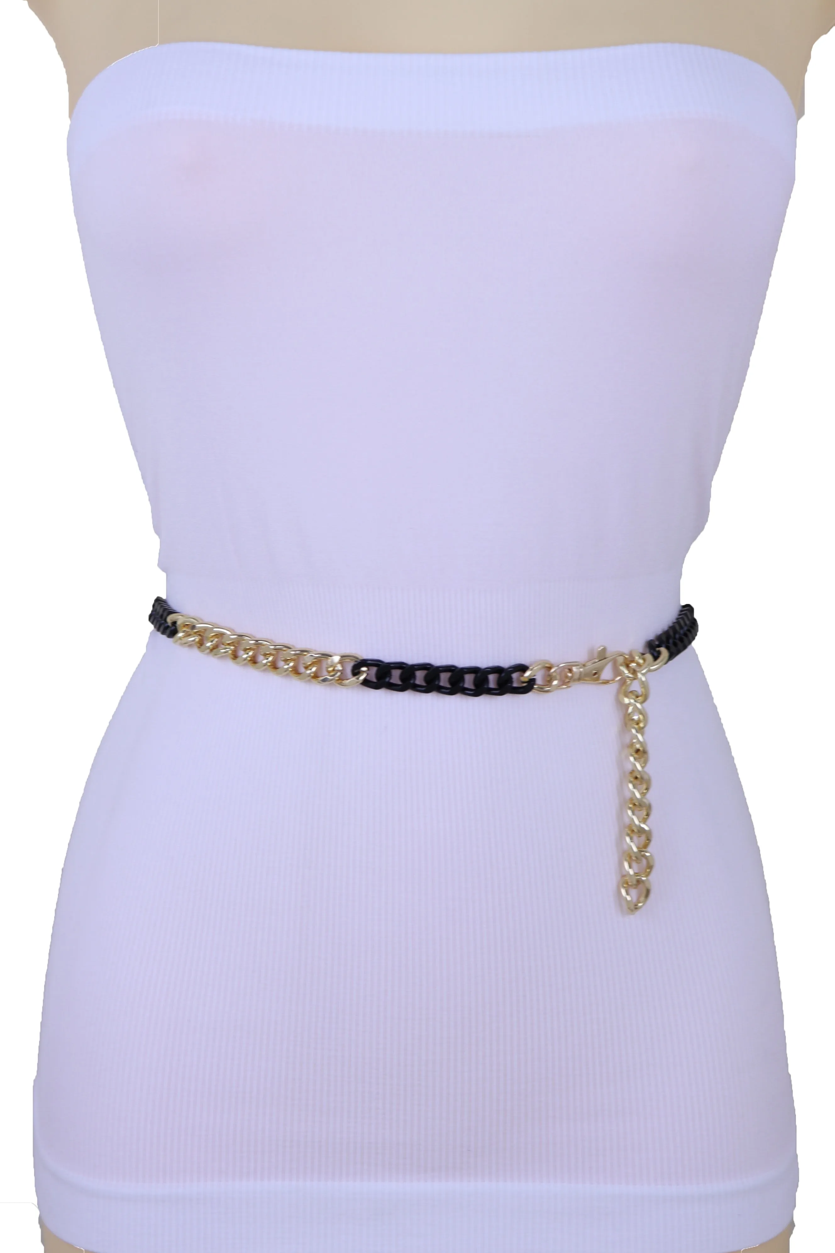 Two-Toned Skinny Metal Chain Link Belt