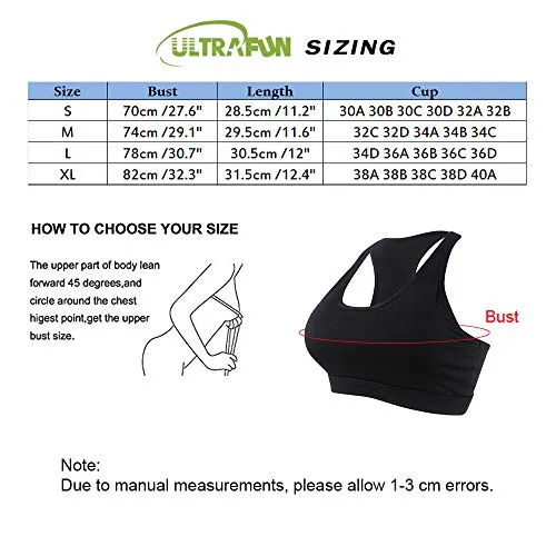 Ultrafun Women Running Sports Bra Back Pocket Padded Activewear Bra Tank Tops (Flower, Large)