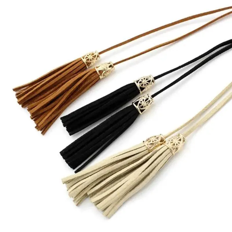 Unique Classic PU Leather Tie Strap Waist Belt For Women Modern Rope Style Design Ladies Waistbands