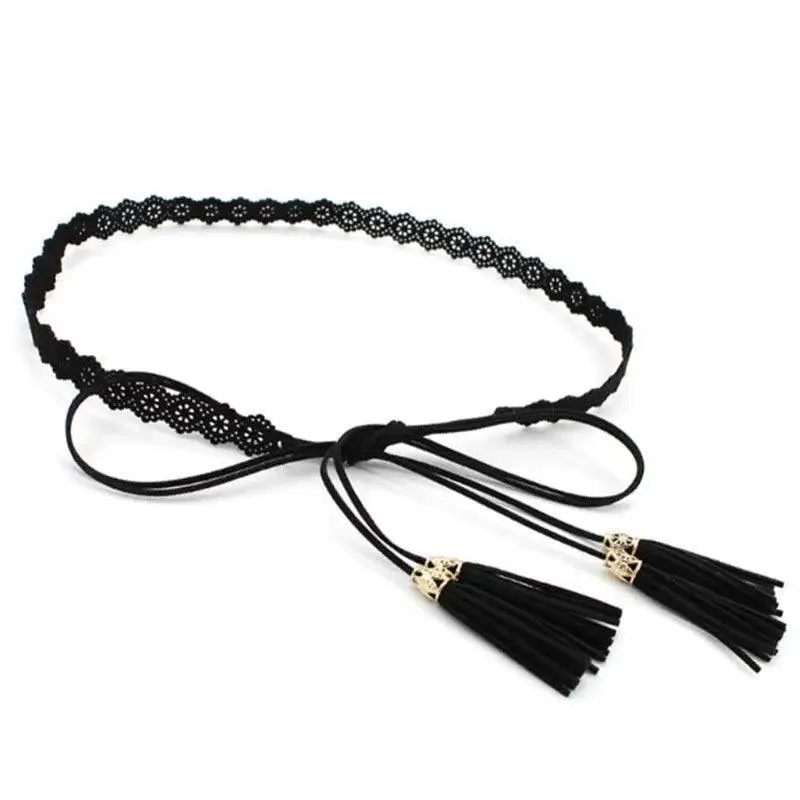 Unique Classic PU Leather Tie Strap Waist Belt For Women Modern Rope Style Design Ladies Waistbands