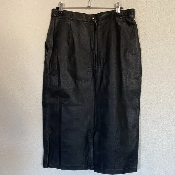 Vintage 90s Leather pencil‎ skirt