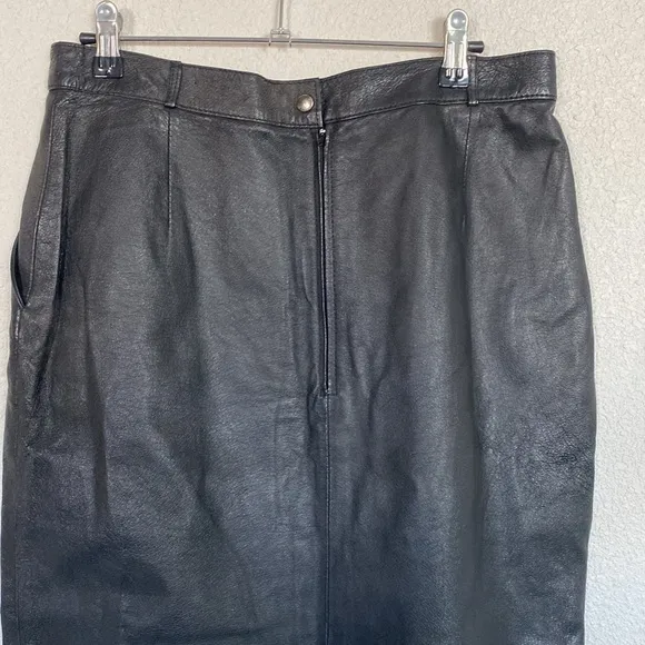 Vintage 90s Leather pencil‎ skirt