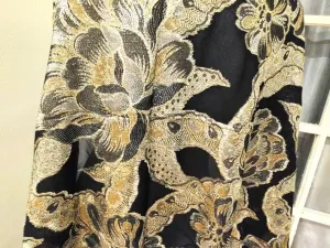 Vintage Holt Renfrew Designer Fringed Long Scarf – Black, Silver & Gold, Elegant Italian-Made Foulard, 70” x 20.5”, Timeless Statement Piece