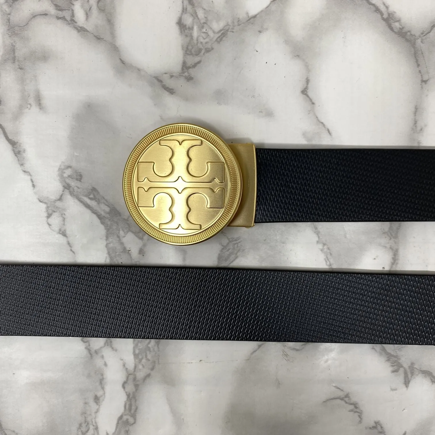 Vintage Round Buckle Belt With Leather Strap-UniqueandClassy