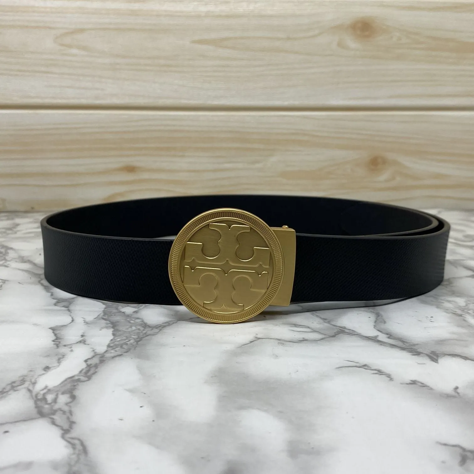 Vintage Round Buckle Belt With Leather Strap-UniqueandClassy