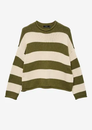 VMLeonora LS Rolledge Striped Sweater