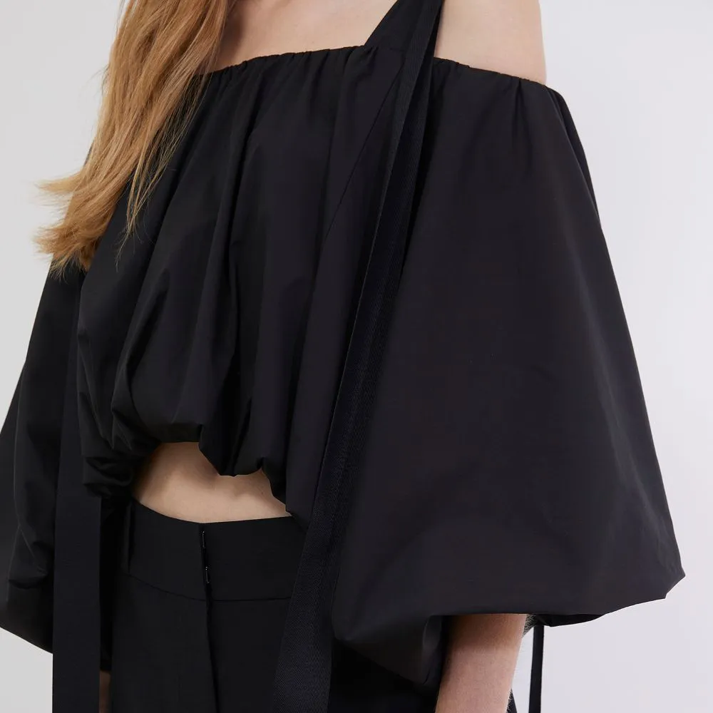 Voluminous Shape Cotton-Blend Top
