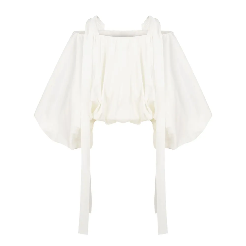 Voluminous Shape Cotton-Blend Top