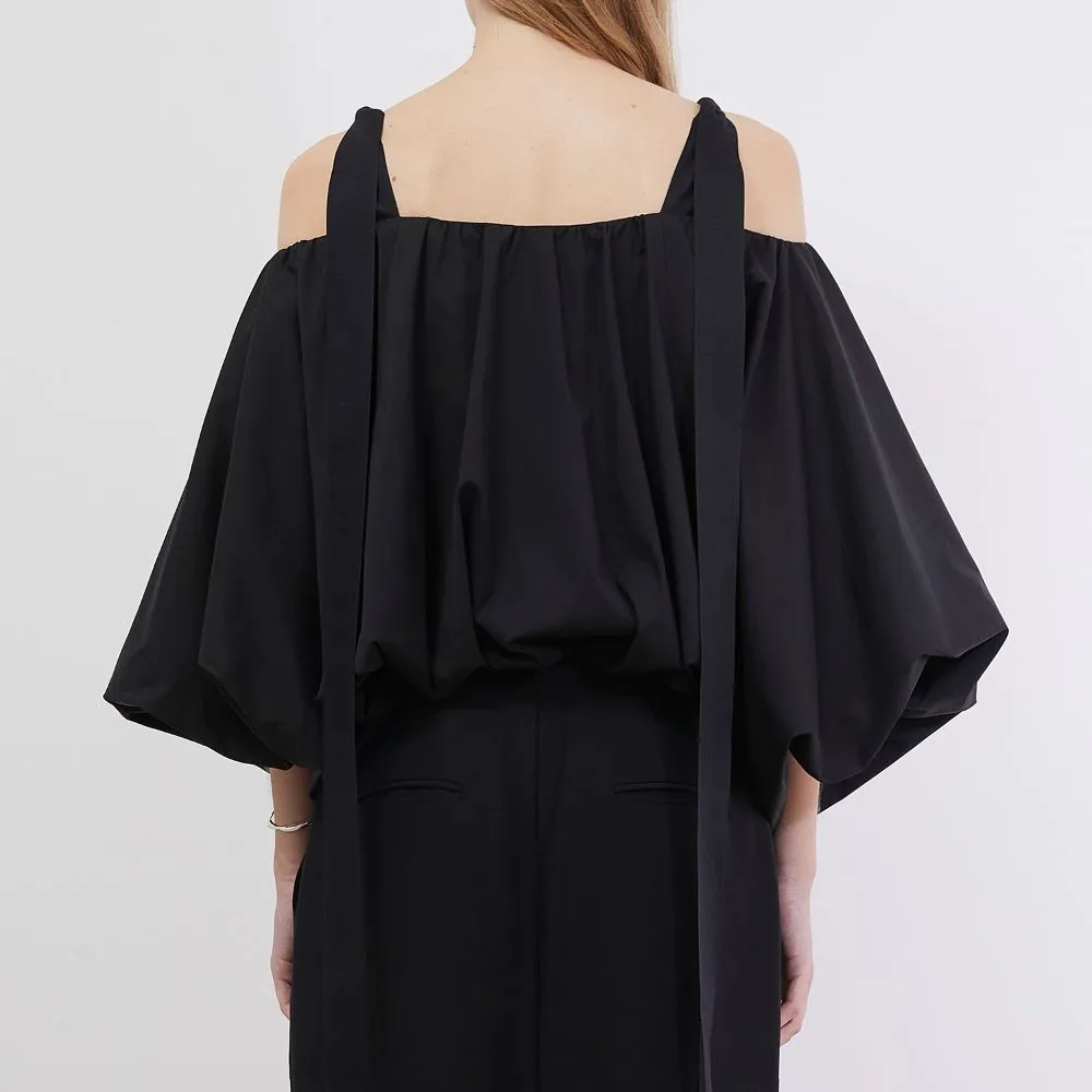 Voluminous Shape Cotton-Blend Top