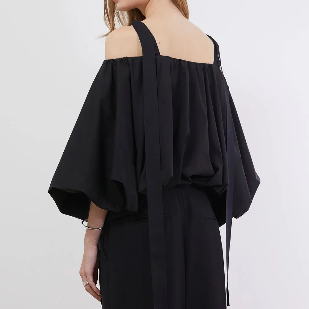 Voluminous Shape Cotton-Blend Top