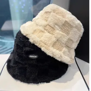 Warm Lamb Wool Bucket Hat - Fashionable Winter Fisherman Hat for Girls and Boys
