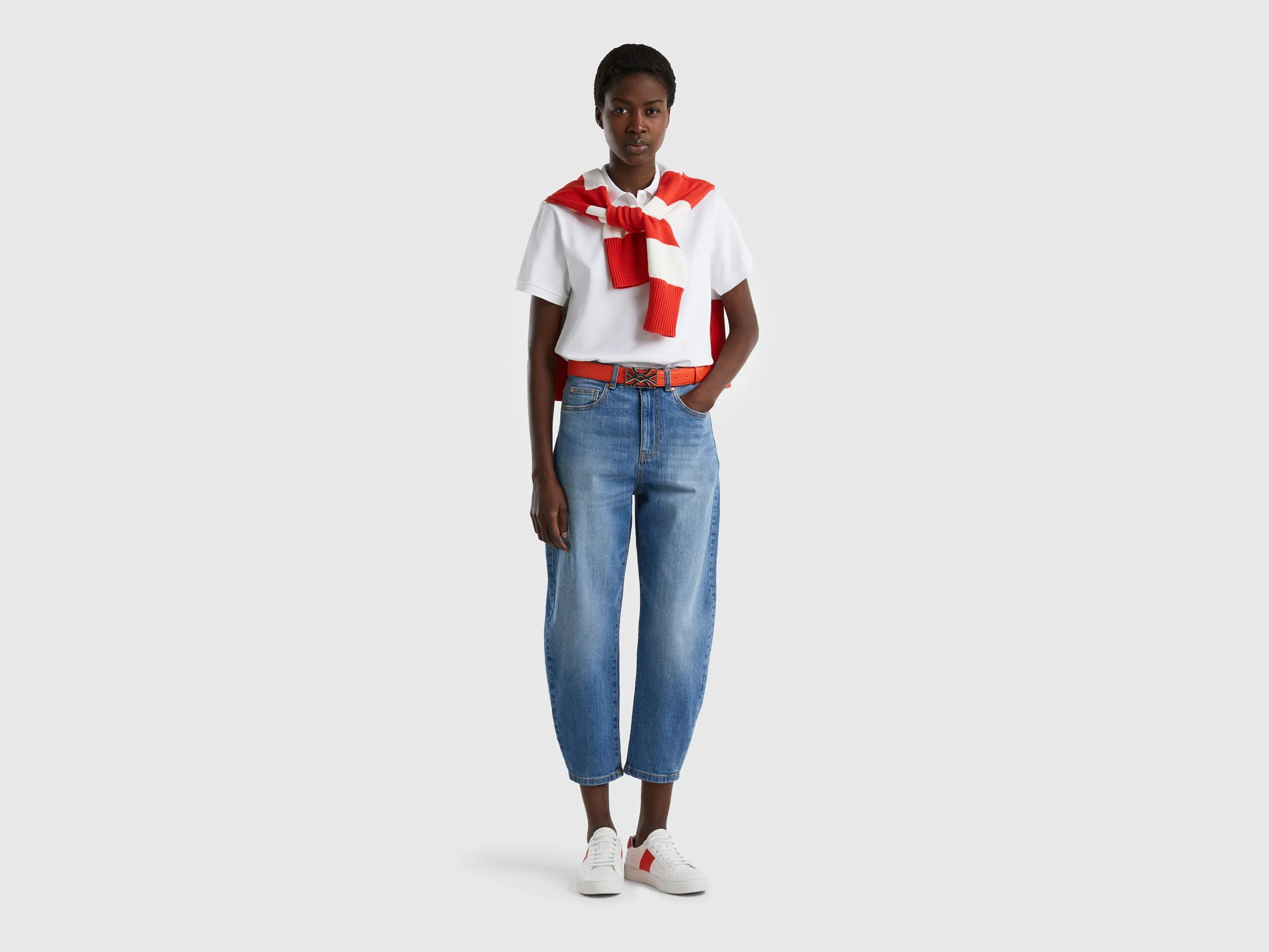 Washed Balloon Fit Jeans