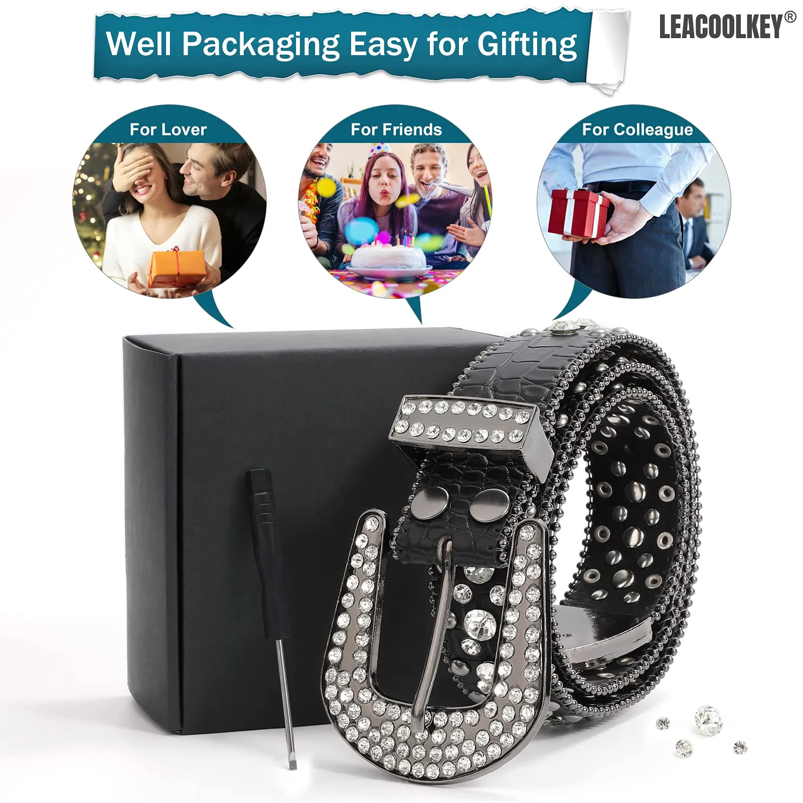 Western Cowgirl Rhinestone Belt for Jeans  Fashion Rhinestone Belt for Women Men  Ladies Bling Rhinestone Belt for Dress