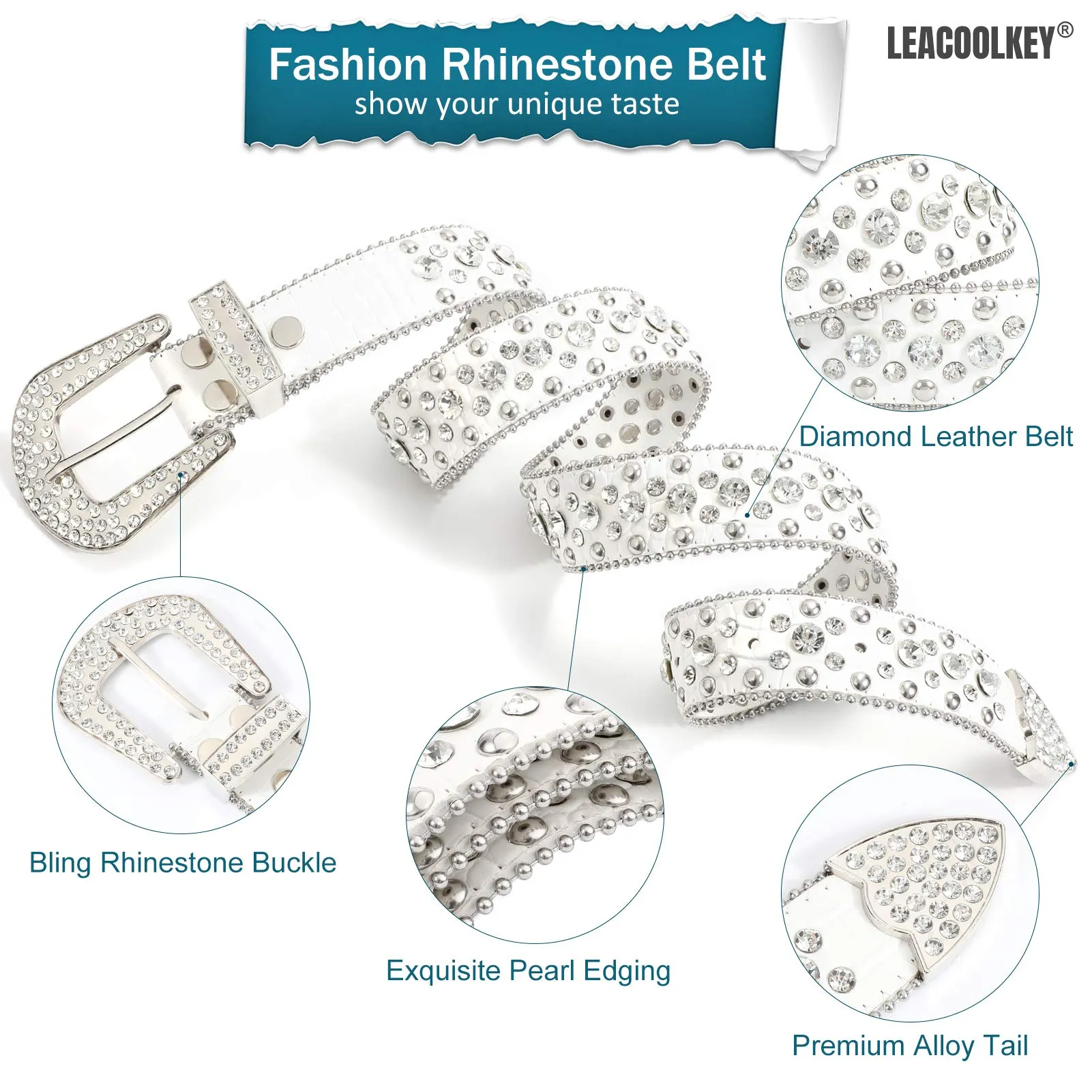 Western Cowgirl Rhinestone Belt for Jeans  Fashion Rhinestone Belt for Women Men  Ladies Bling Rhinestone Belt for Dress