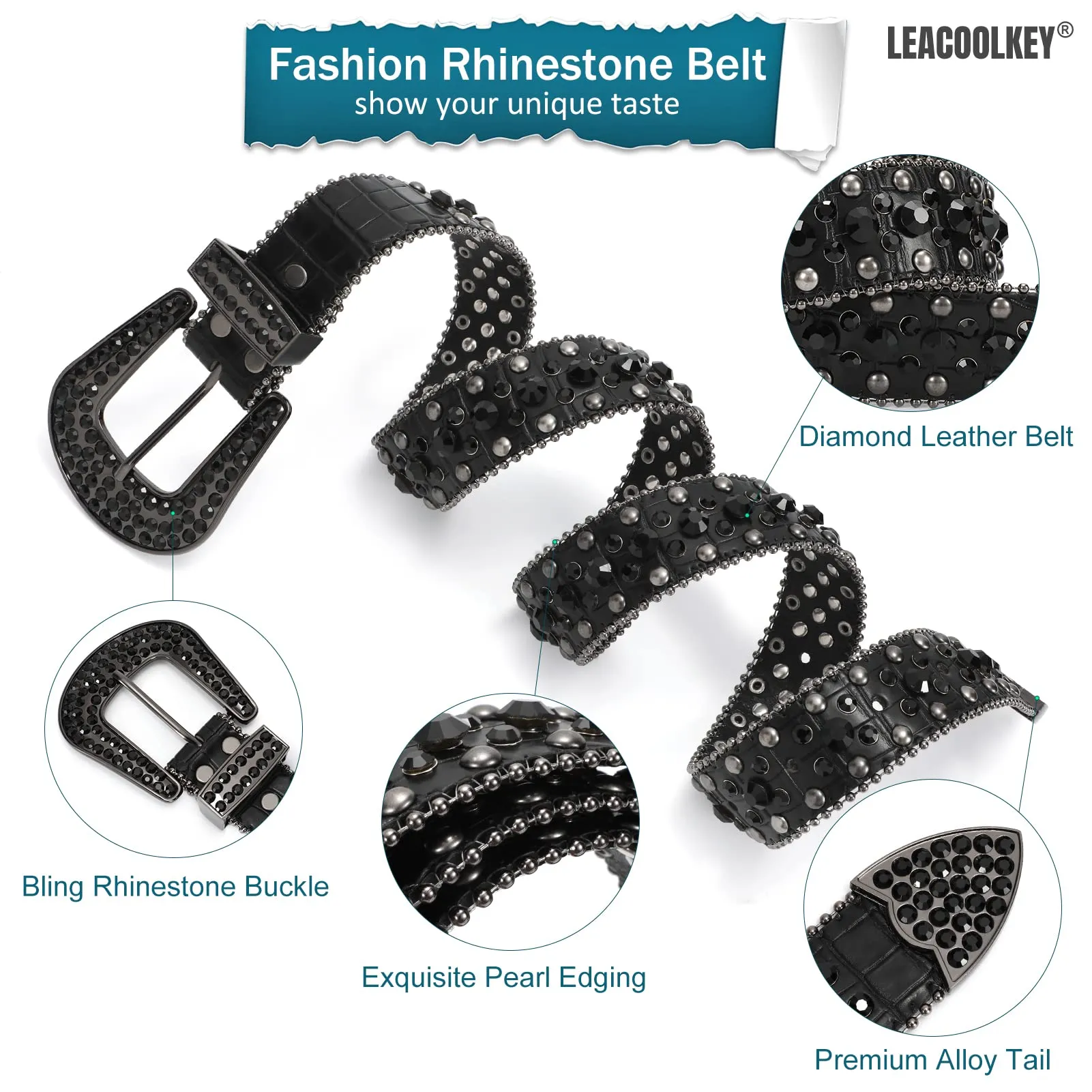 Western Cowgirl Rhinestone Belt for Jeans  Fashion Rhinestone Belt for Women Men  Ladies Bling Rhinestone Belt for Dress