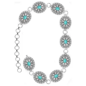 Western Gemstone Concho Flower Fashion Chain Belt