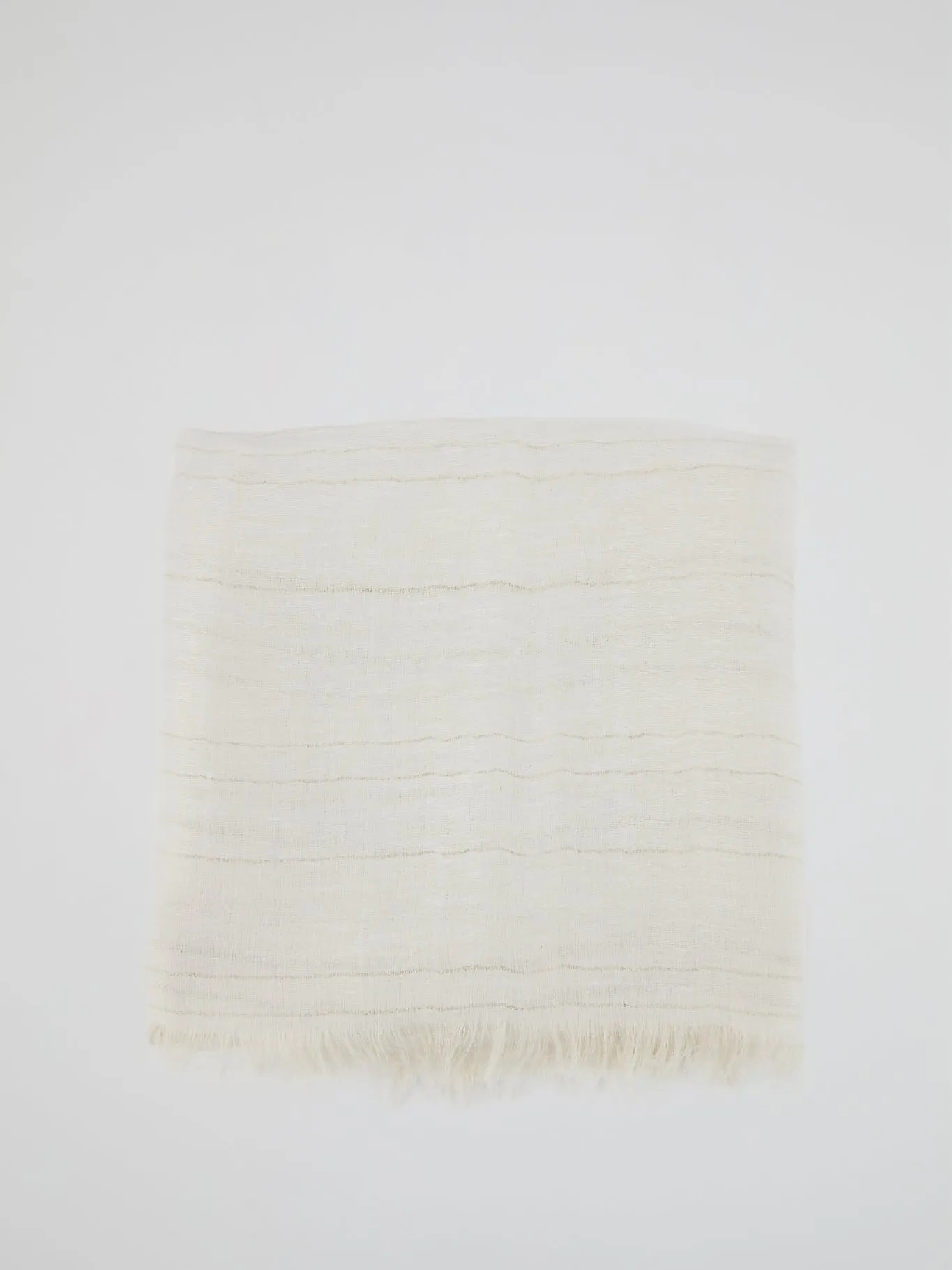 White Frayed Lurex Stole