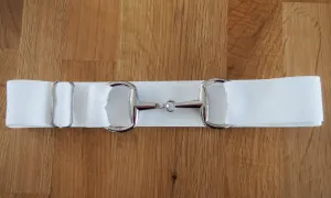White Glitter Snaffle Belt