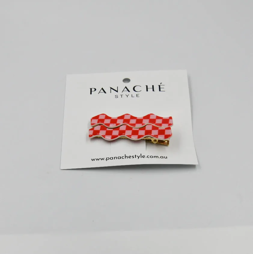 Whitney Alligator Red and pink checker