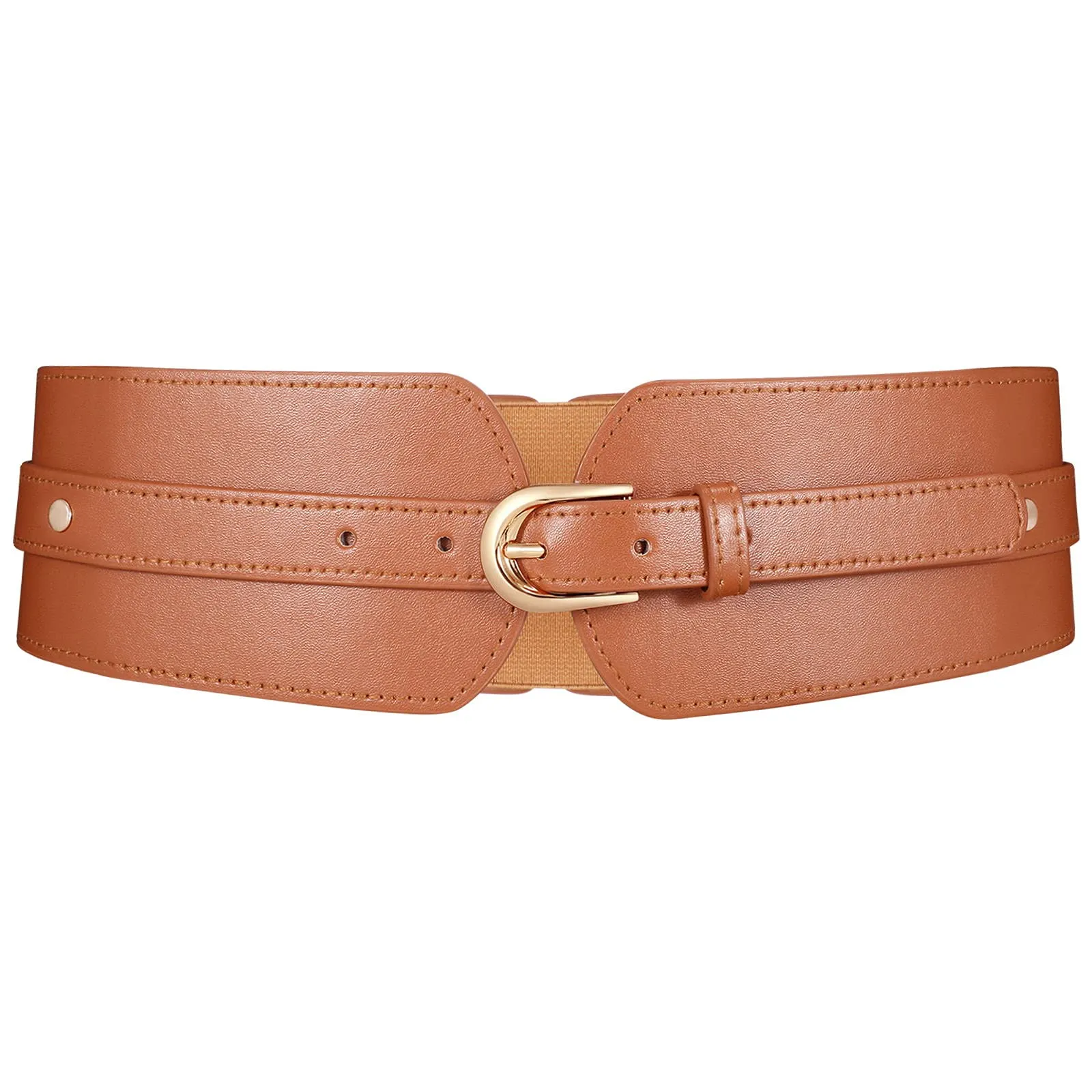 Women Dress Waist Belt Stretchy Elastic Vintage Belts for Dress with Metal Buckle Waistband Cosplay