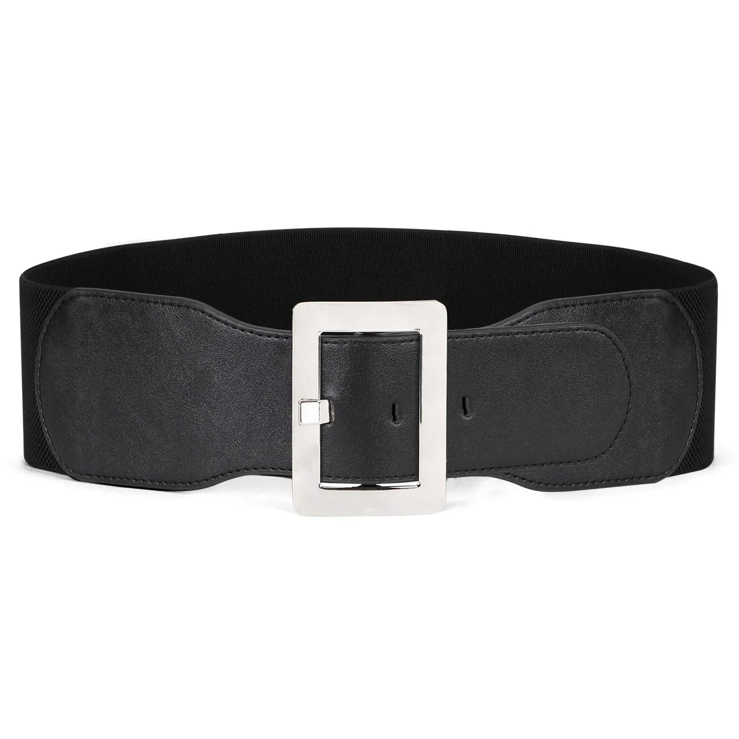 Women Dress Waist Belt Stretchy Elastic Vintage Belts for Dress with Metal Buckle Waistband Cosplay