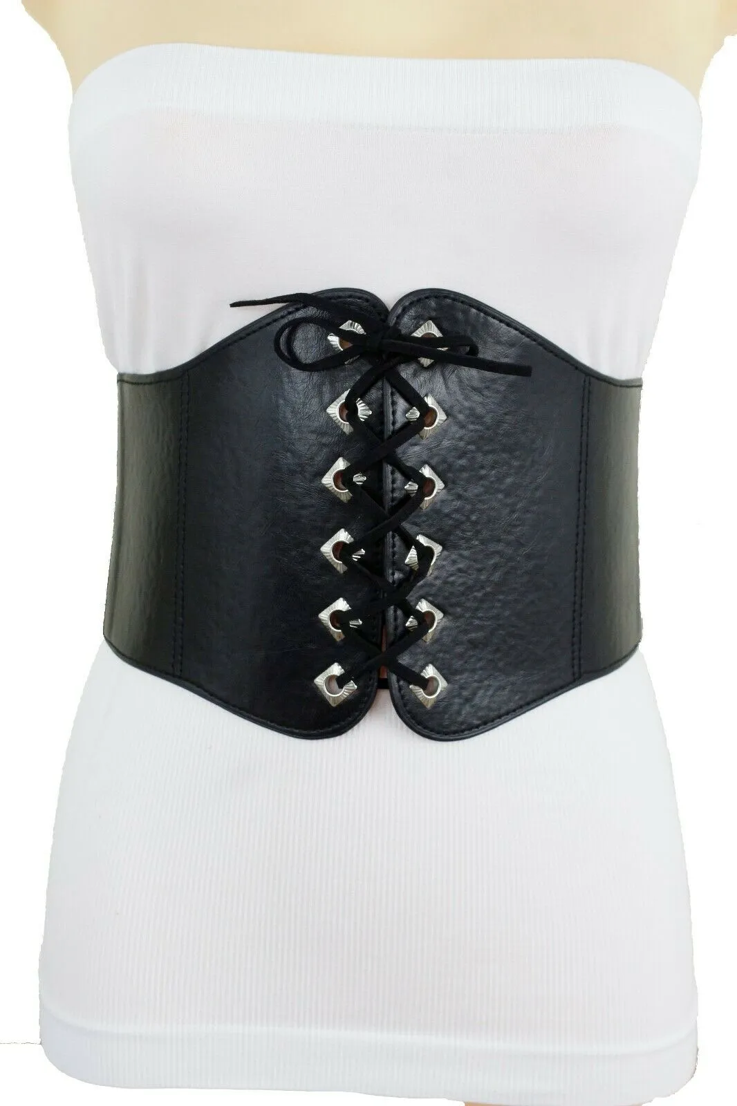 Women Elastic Waistband Wide High Waist Dressy Chic Fashion Corset Belt Size S M