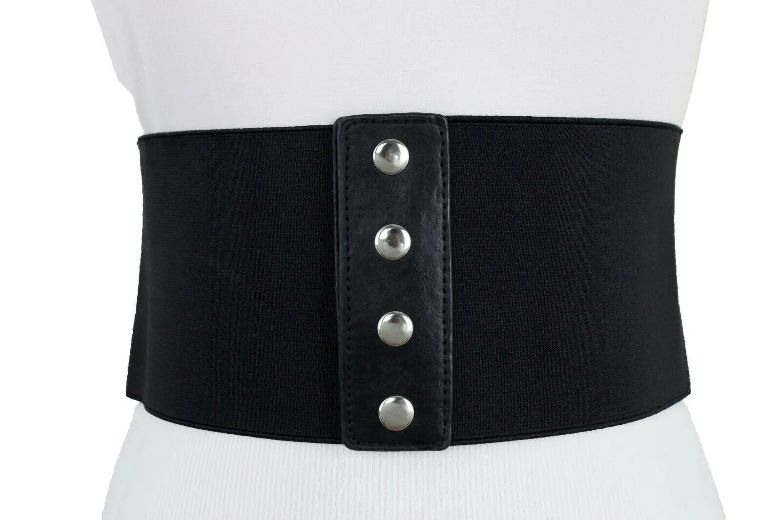 Women Elastic Waistband Wide High Waist Dressy Chic Fashion Corset Belt Size S M